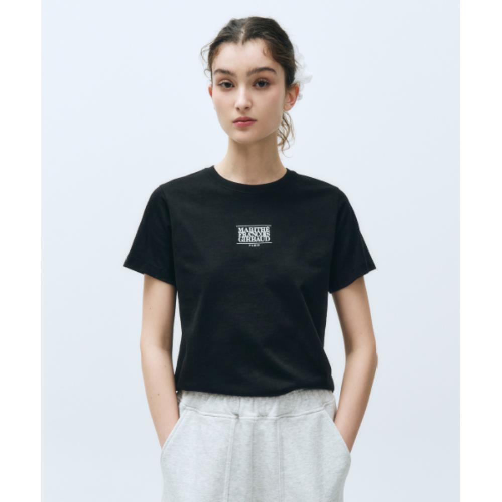 ★Marithe + Francois Girbaud★ W SMALL CLASSIC LOGO TEE blac