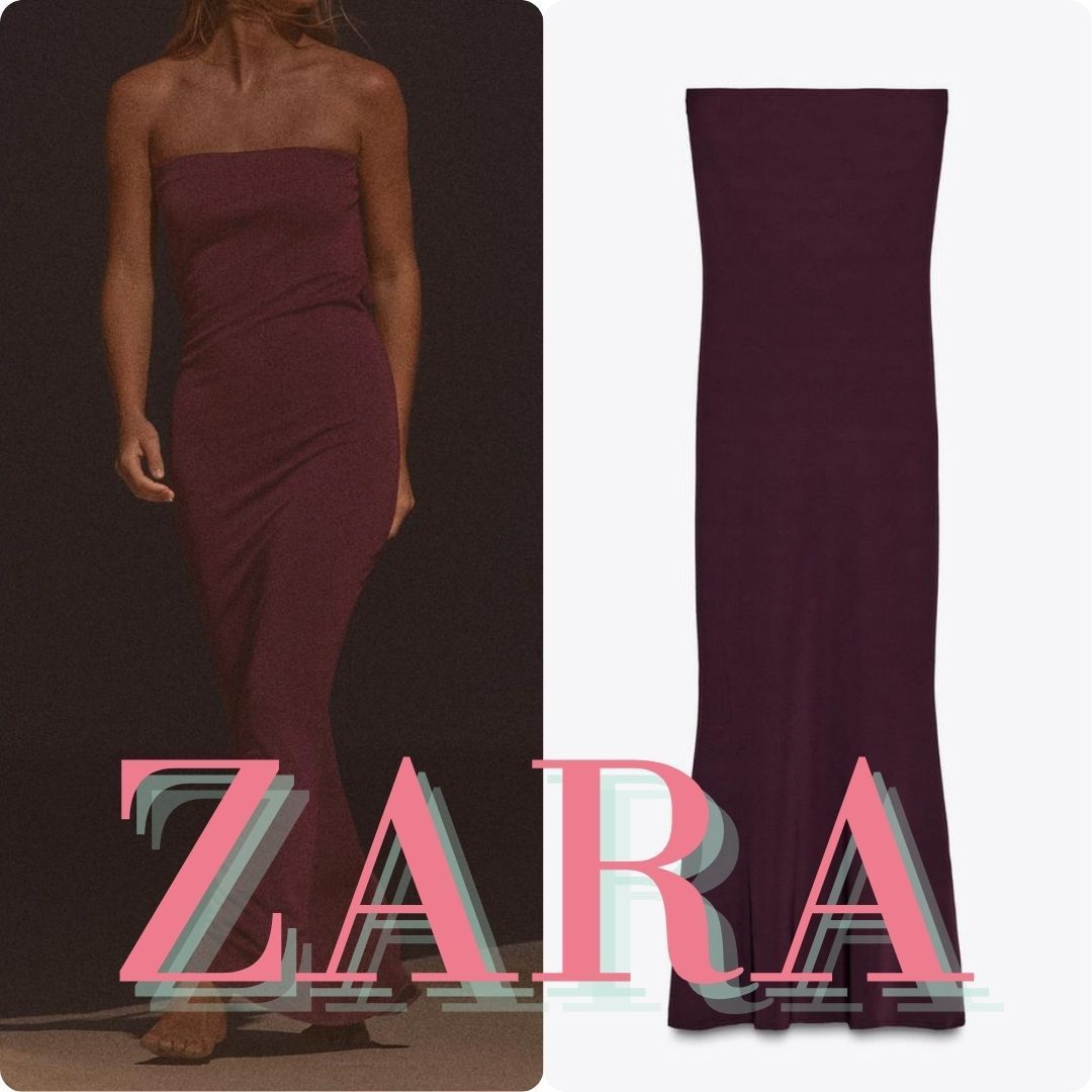 ZARA バックストラップ付きバンドゥワンピース 5039/423