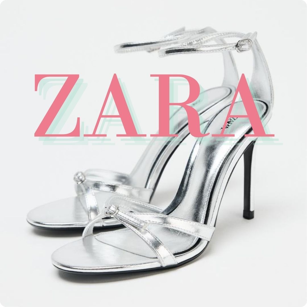 ZARA メタリックハイヒールサンダル 1340/610