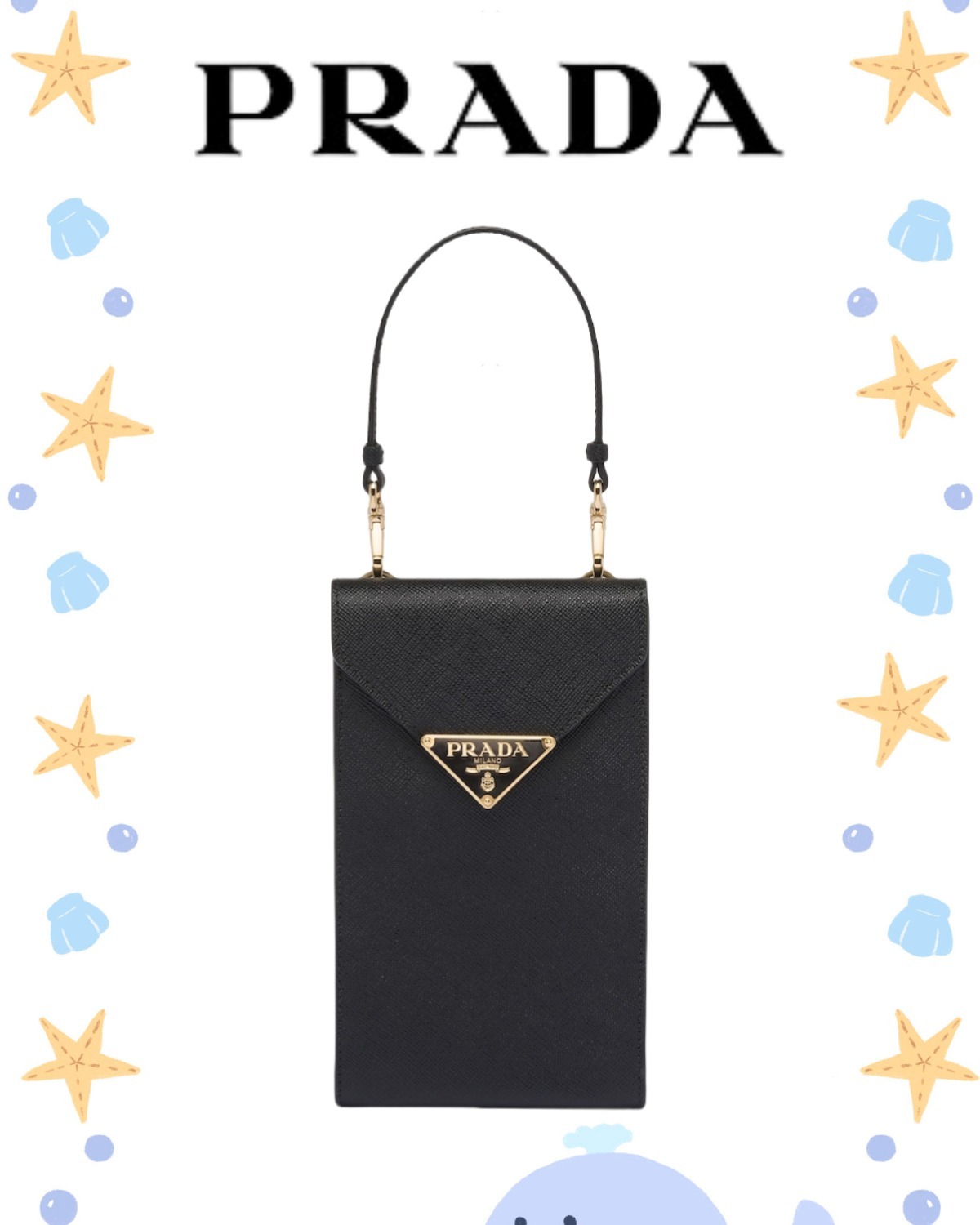 PRADA ブラック サフィアーノレザー ミニバッグ