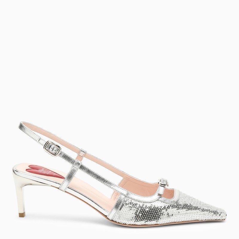 【関税&送料込】Roger Vivier Silver Slingback With Sequins