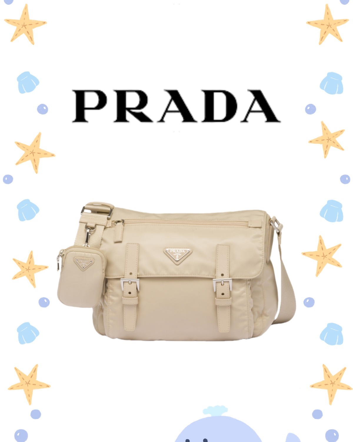 PRADA サンドベージュ Re-nylon ショルダーバッグ
