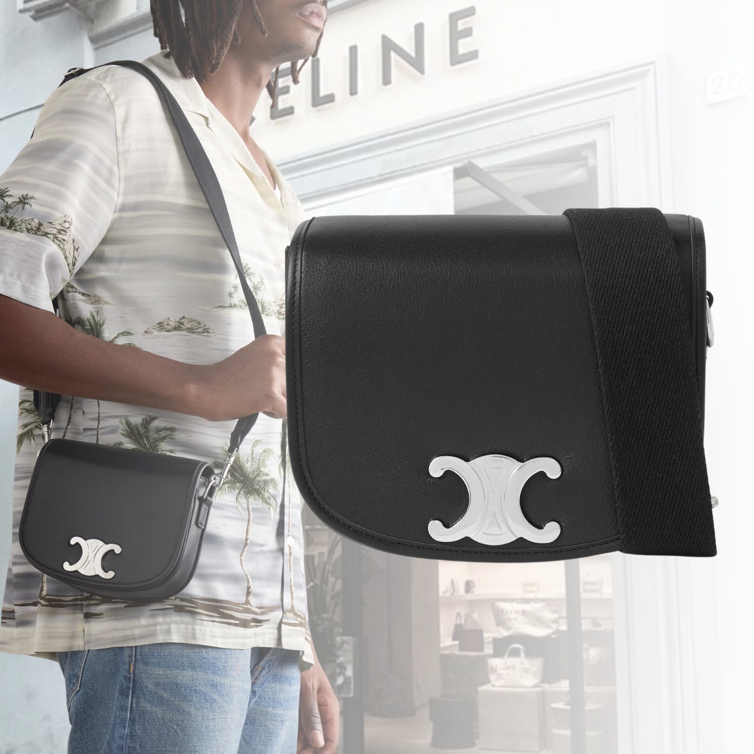 CELINE セリーヌ Triomphe トリオンフ Small Leather bag バッグ