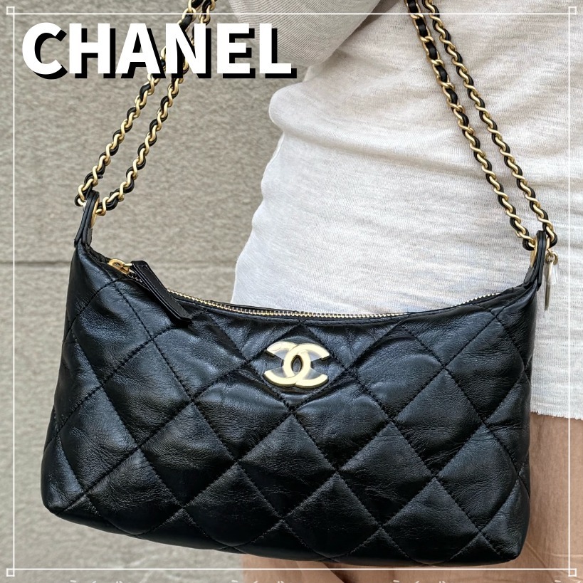 【美シルエット】CHANEL ホーボーバッグ チェーンショルダー