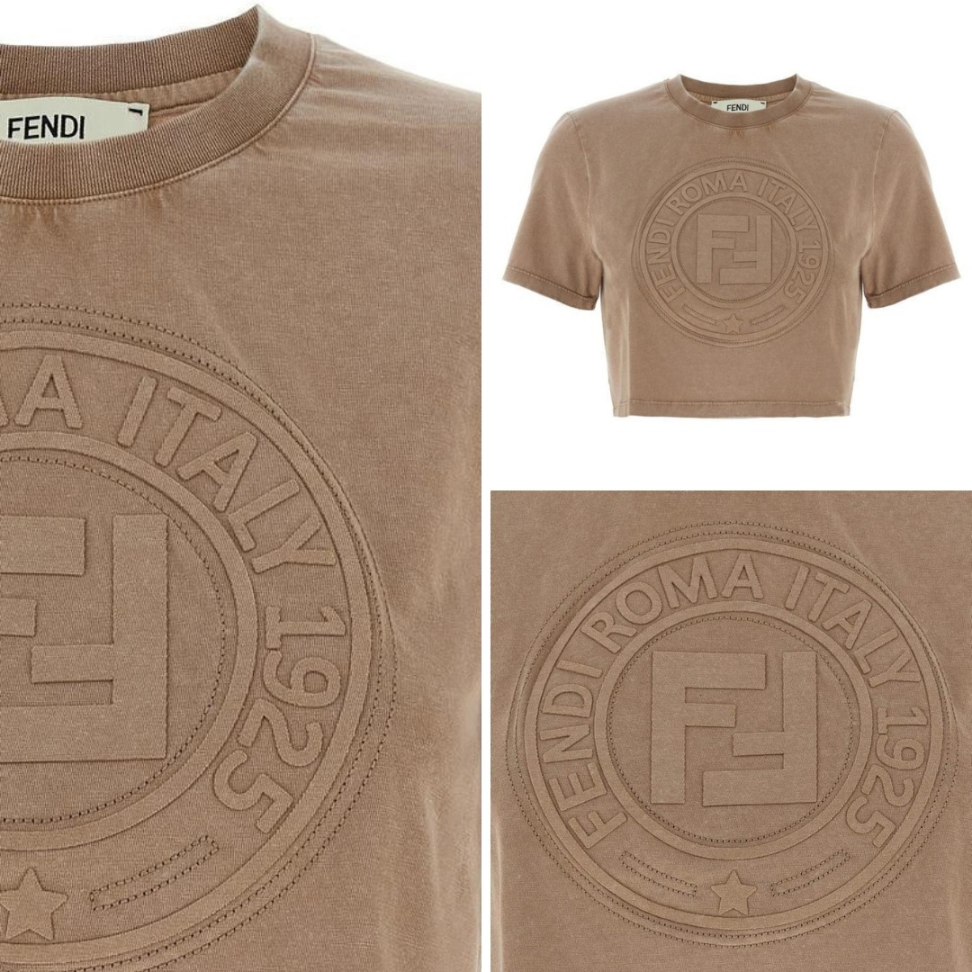 VIPセール【FENDI】ウォッシュドクロップドTシャツ
