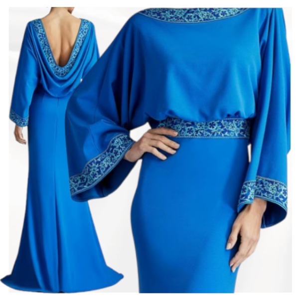 TADASHI SHOJI 鮮やか Blue ドルマンスリーブ パーティ ドレス