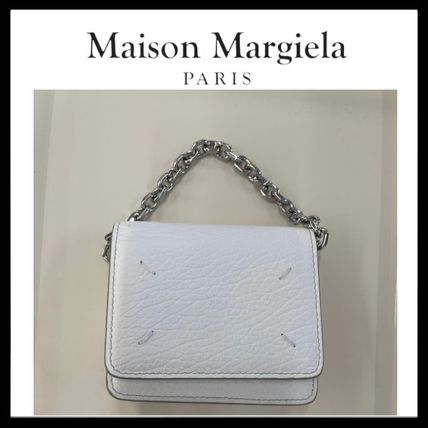 【メゾンマルジェラ】セール！チェーンウォレット ホワイト Maison Margiela チェーンウォレット | ニュートラル | FARFETCH JP
