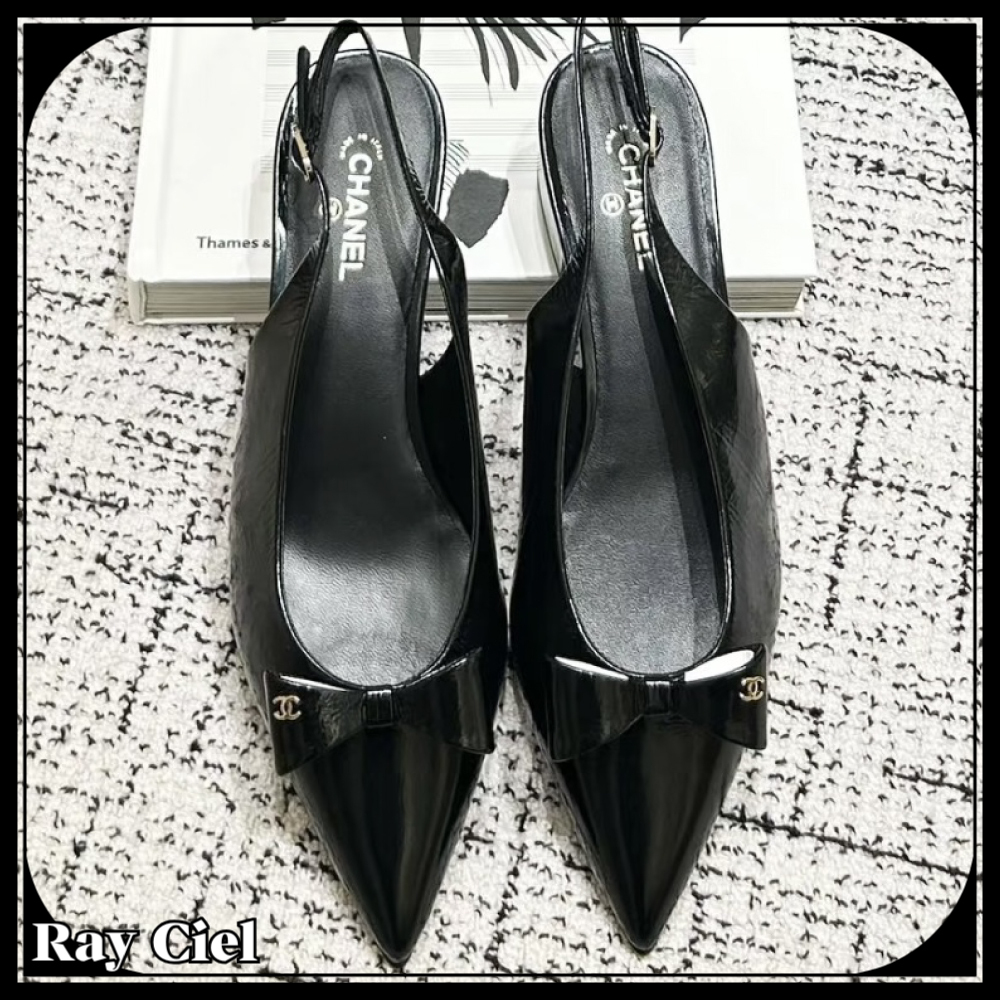 【リボンにさりげないココマーク♡】CHANEL パンプス