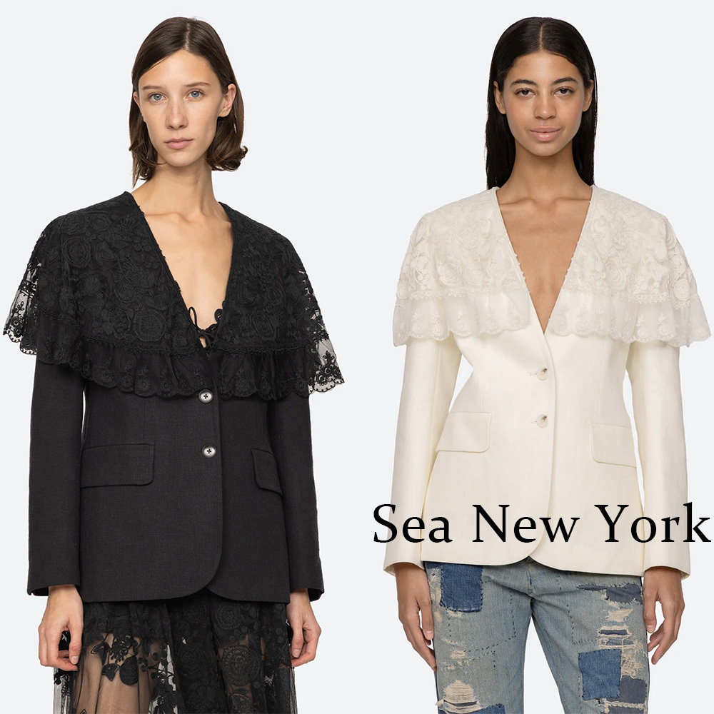 Sea NY/Arielle レースケープレット リネン ジャケット
