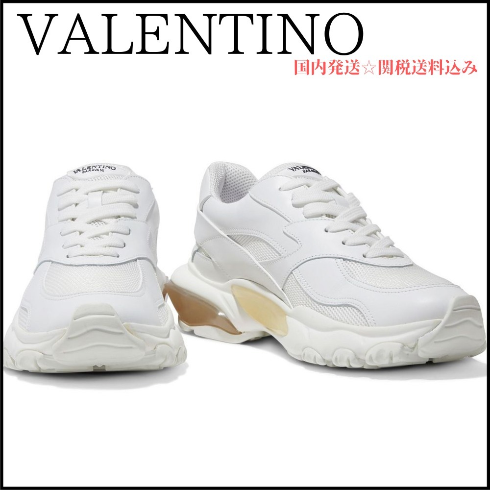 【VALENTINO】レザー&メッシュ スニーカー 関税送料込み