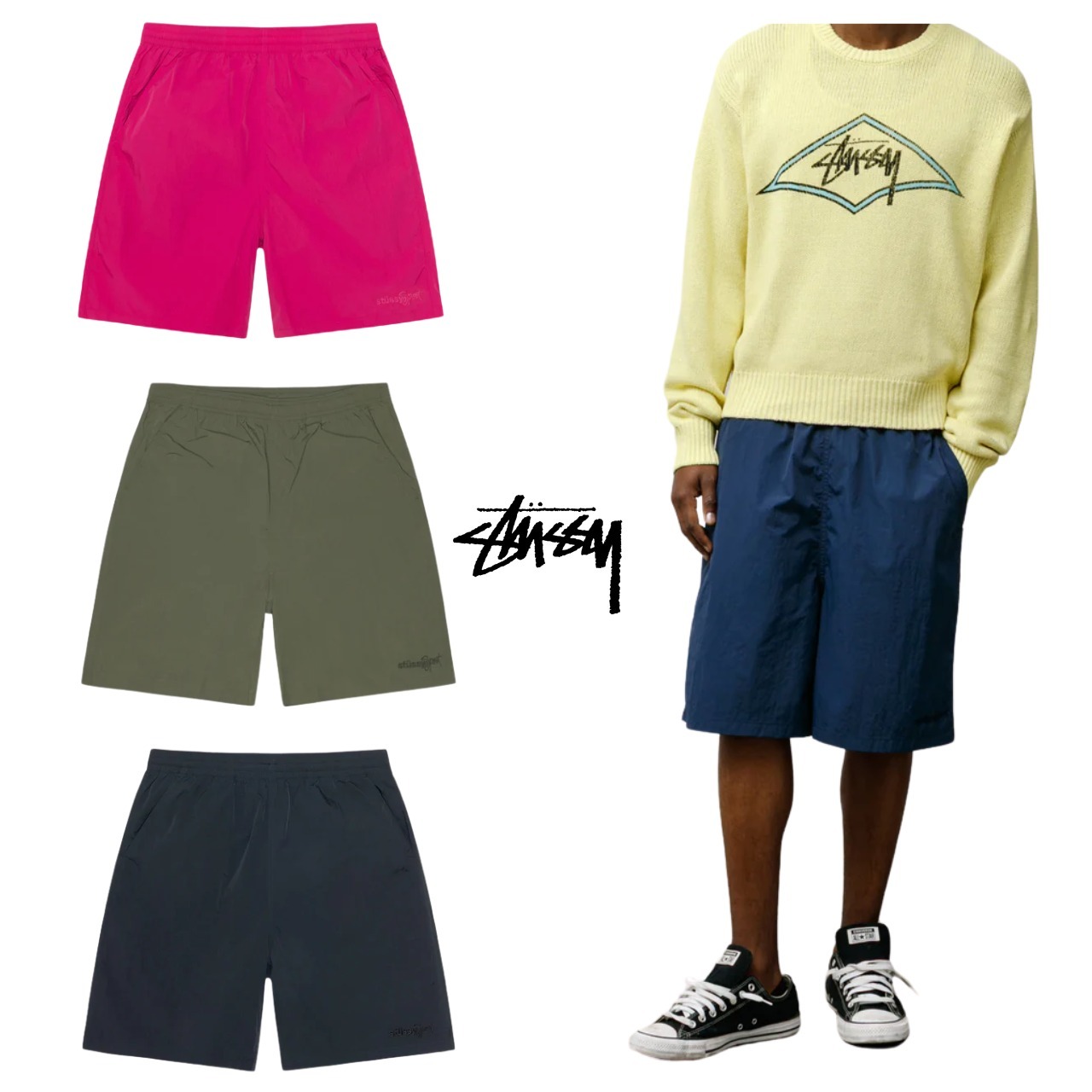 【STUSSY】水辺でも大活躍！男女兼用！ナイロンショートパンツ