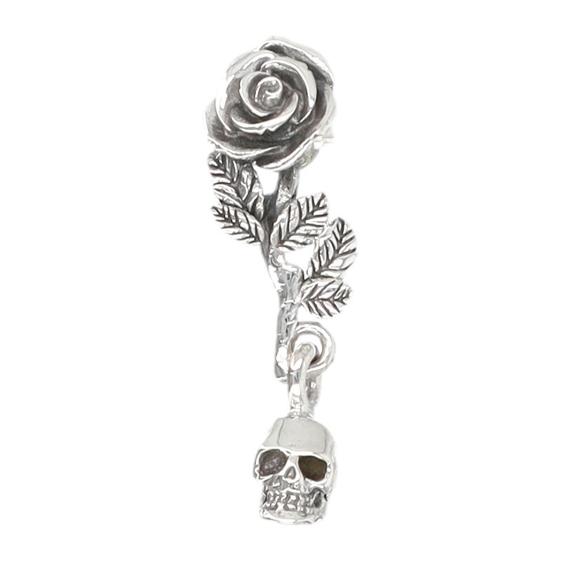 イヤリング emanuele bicocchi EARRING PENDAT ROSE + SKULL