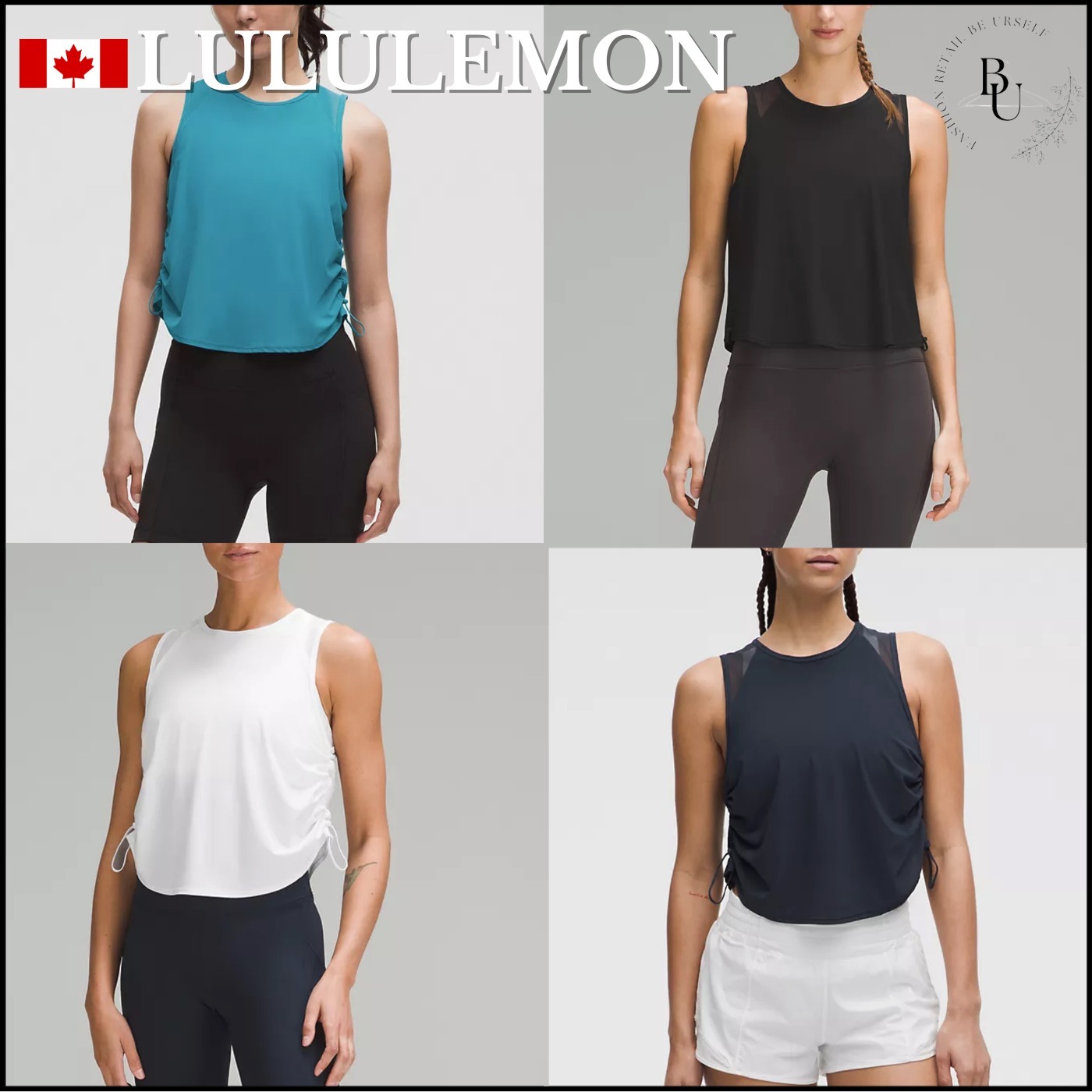 サイド絞り【lululemon】Sculpt クロップ メッシュタンクトップ