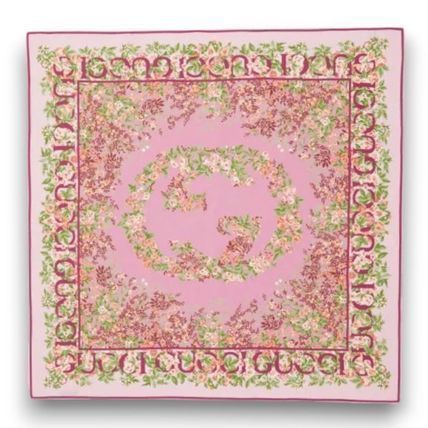 Gucci ピンク 花柄 スカーフ