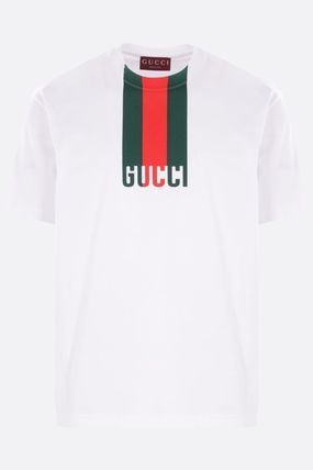 Tシャツ・カットソー GUCCI GUCCI WEB PRINT COTTON T-SHIRT