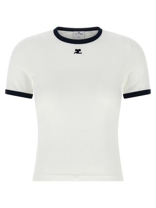 courreges☆25SS 胸元ロゴ 半袖 Tシャツ LADIES M Courreges(クレージュ) Tシャツ・カットソー(レディース) - 海外