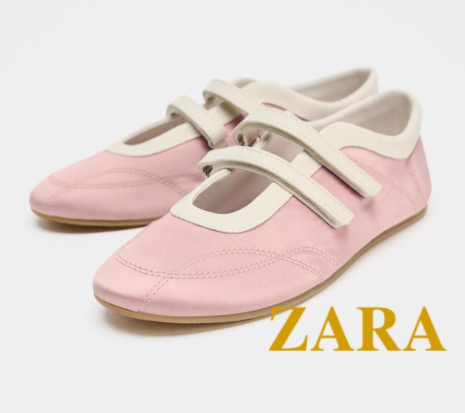 ☆ドイツ発*ZARA*新作*ダブルストラップバレエシューズ/PINK☆