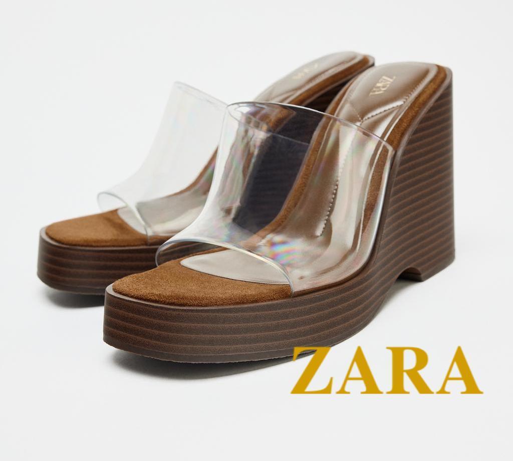☆ドイツ発*ZARA*新作*トランスペアレントウェッジサンダル☆