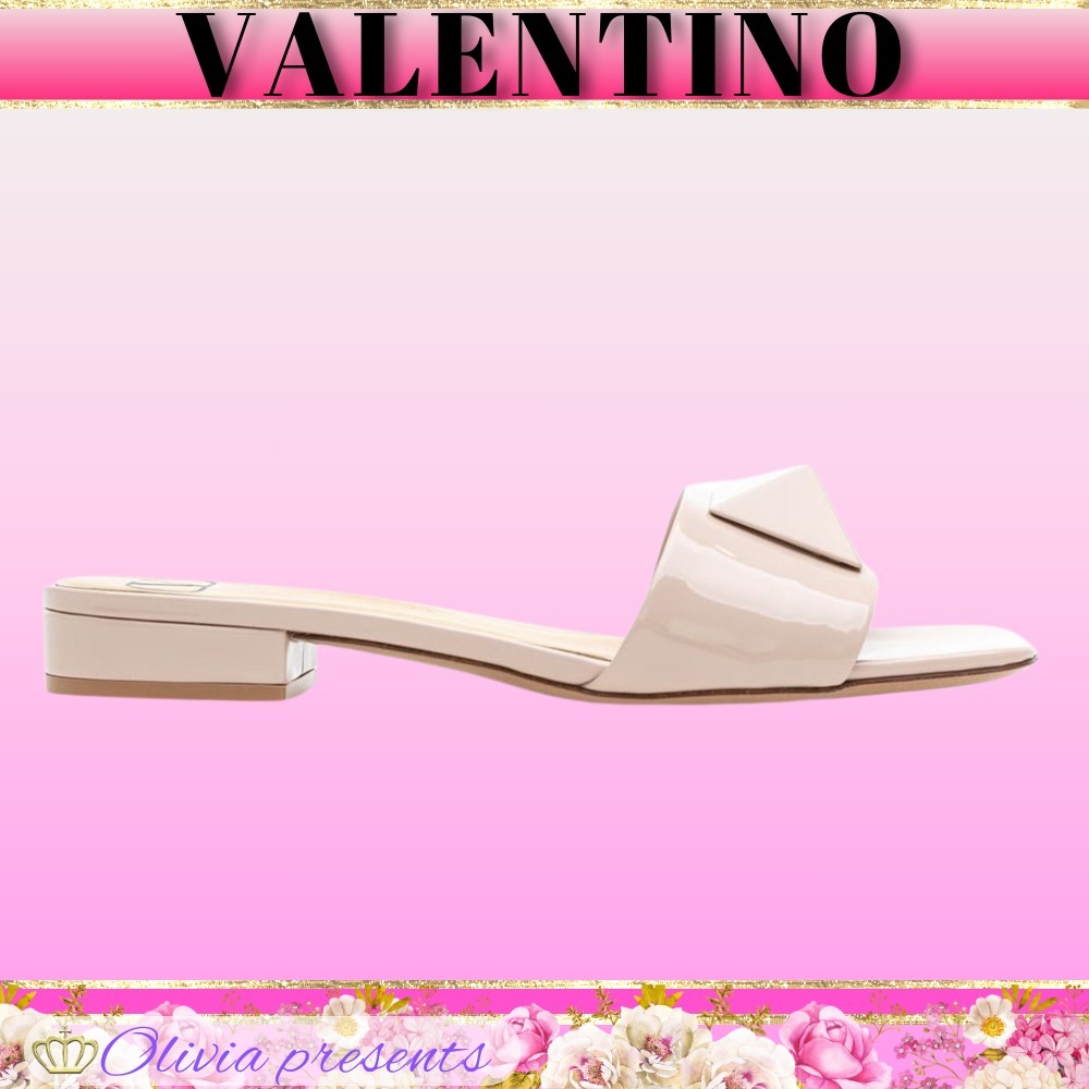 VALENTINO＞＞ワンスタッド オープントゥ フラットミュール