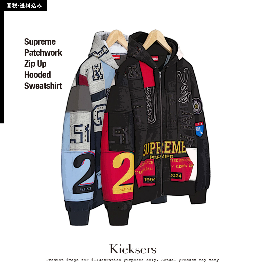 Supreme Patchwork Zip Up Hooded Sweatshirt パッチワーク
