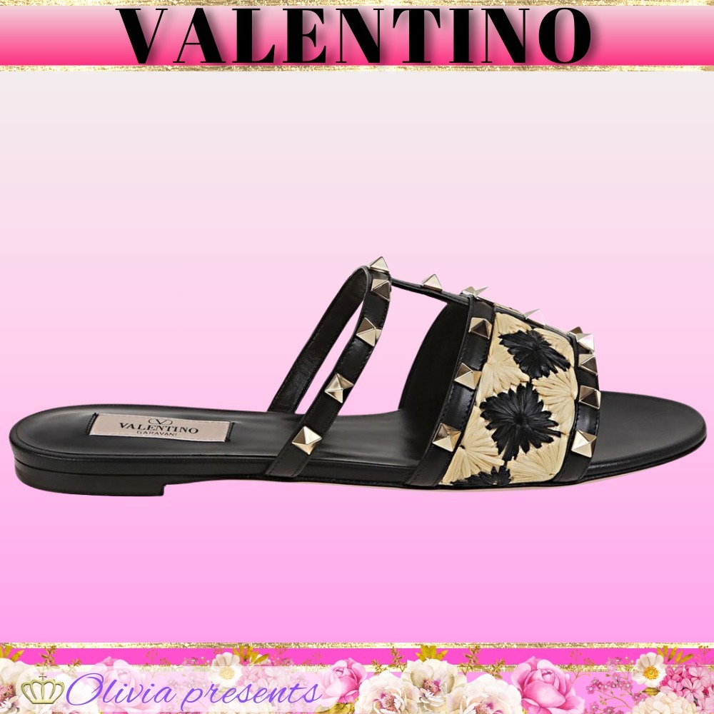 VALENTINO＞＞ロックスタッズ スリッポン スライド
