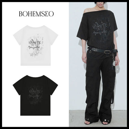 BOHEMIAN SEOUL】BOHEMSEO HIGH NECK SHORT MUSTANG IN BLACK