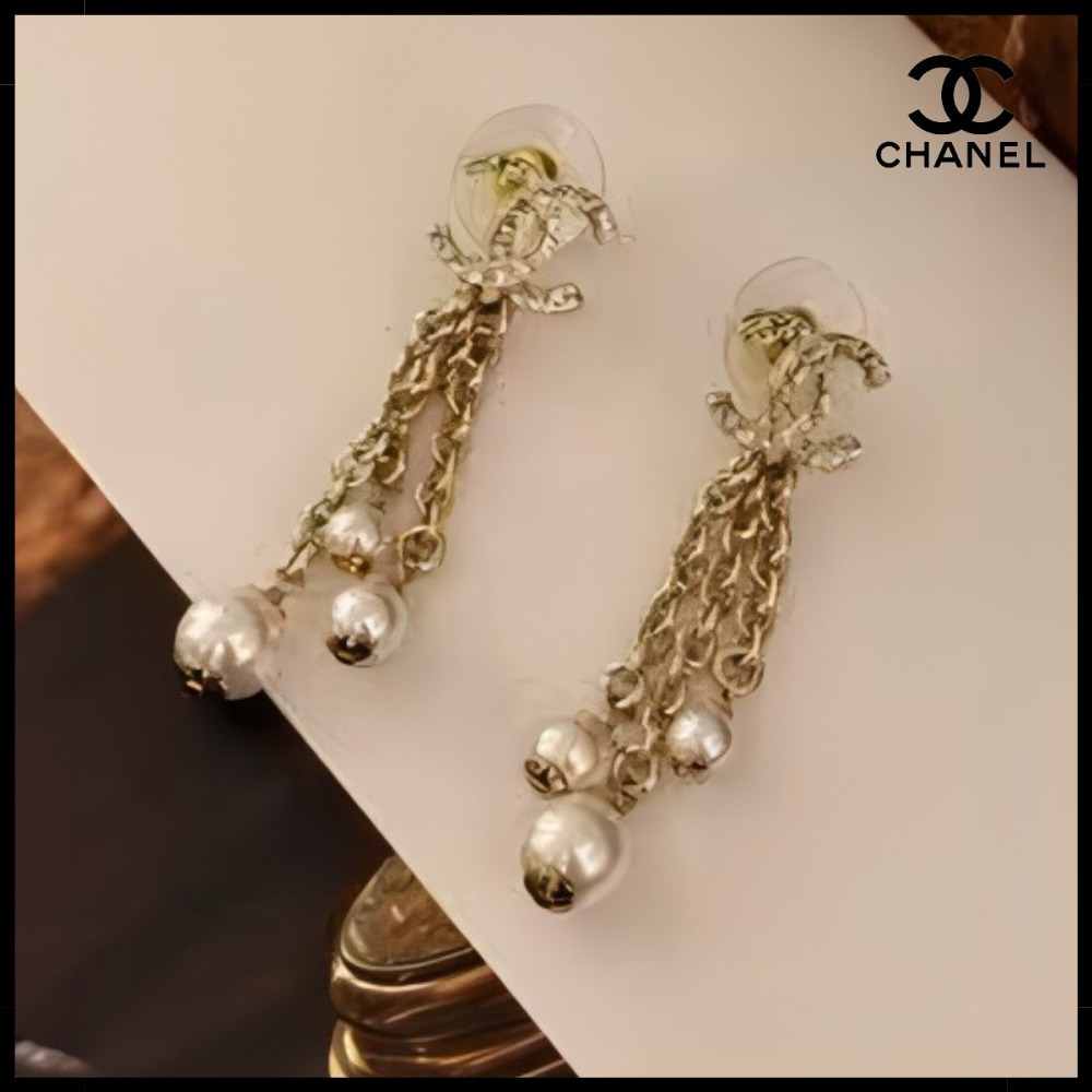 【リュクスな輝き♪】CHANEL CCロゴ ロングピアス ゴールド