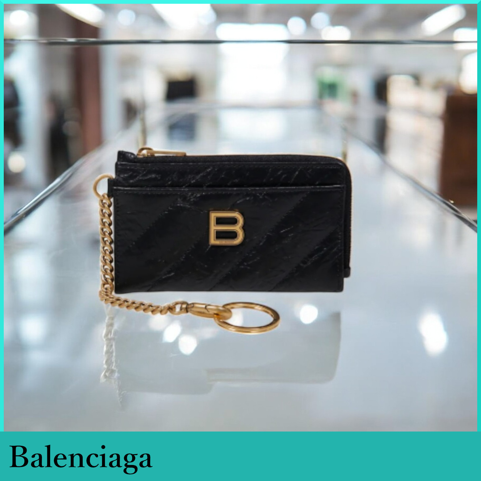 Balenciaga★ロゴプレート ジップ カードホルダー