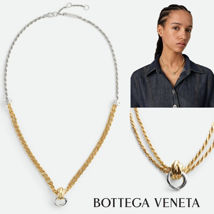 新作【Bottega Veneta】Knot ネックレス、スターリングシルバー