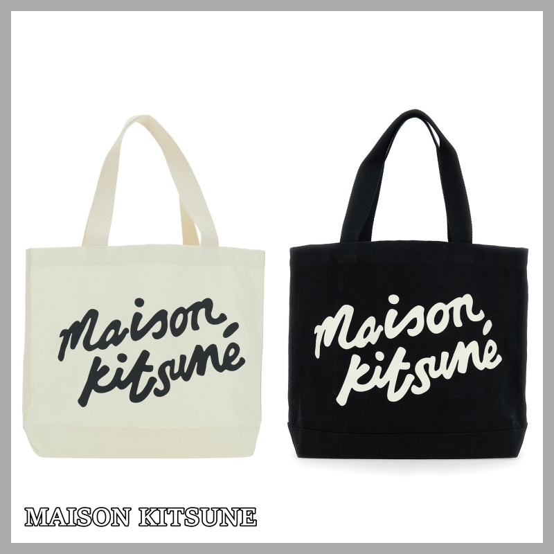 【MAISON KITSUNE】ロゴプリント キツネ トートバッグ