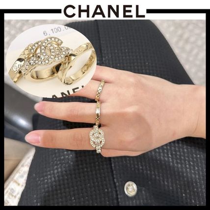 ゴージャス3連重ね★CHANEL★バングル 24K【CHANEL】ゴージャス感☆太めゴールドが可愛い CC バングル