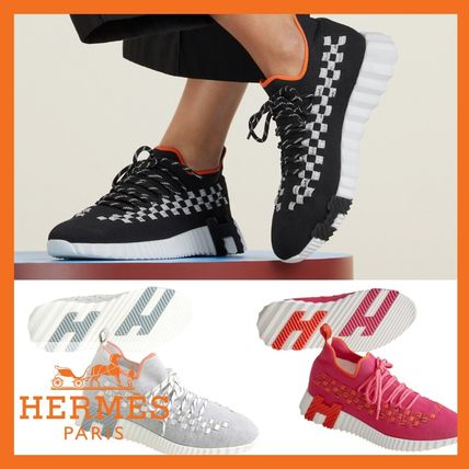 HERMES エルメス スニーカー Flex スリッポン ホワイト＆ピンク ピンク系 HERMES Flex(エルメス フレックス) シューズ・サンダル