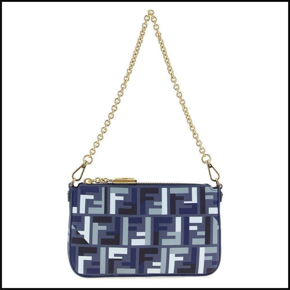 25SS フェンディ バゲット ポーチ FF ファブリック チェーン