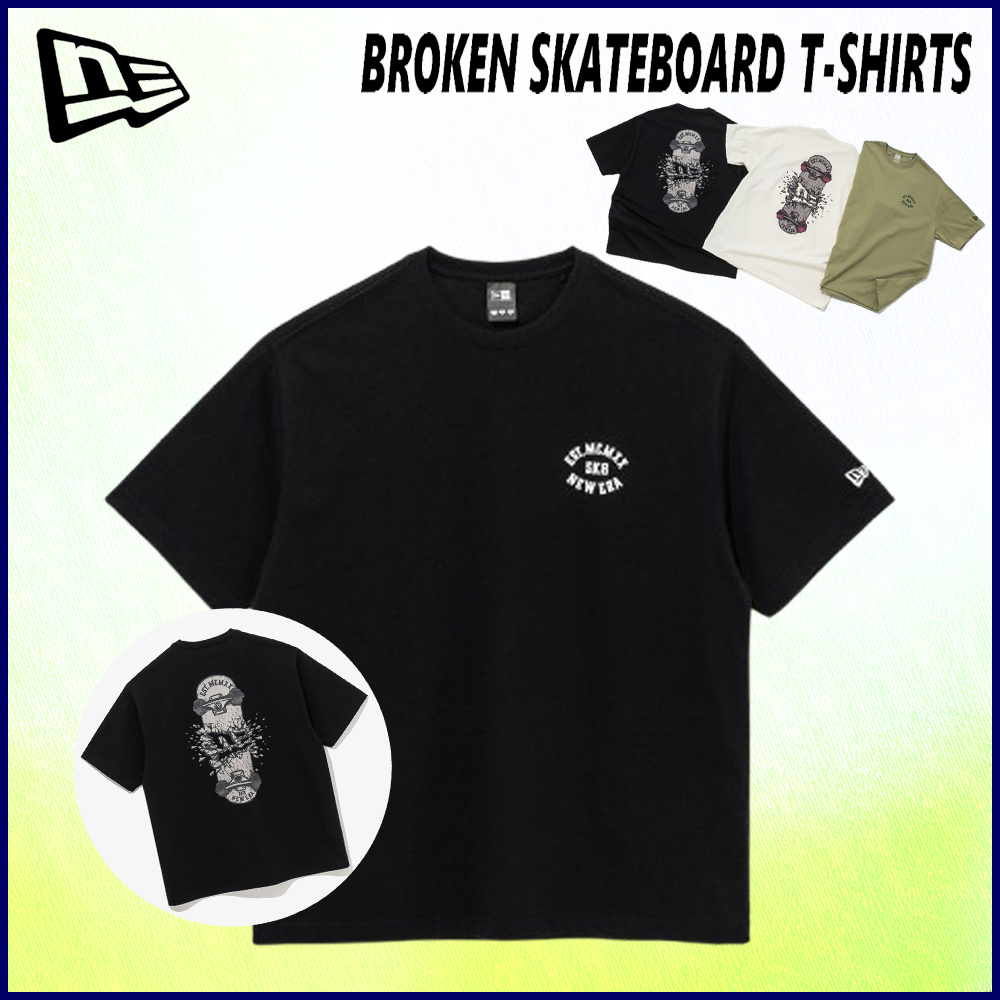 半袖Tシャツ★ニューエラ★BROKEN スケートボード BLACK