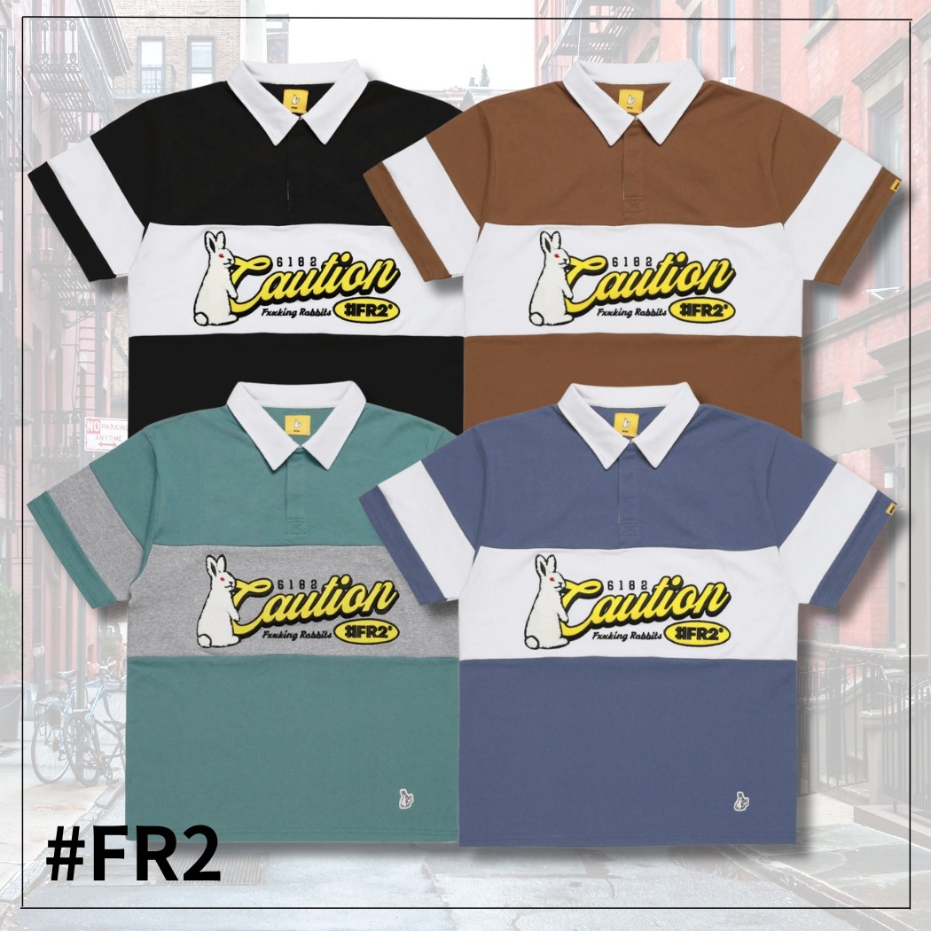 【完売必至】#FR2 Caution Rabbit Classic ラグビー シャツ