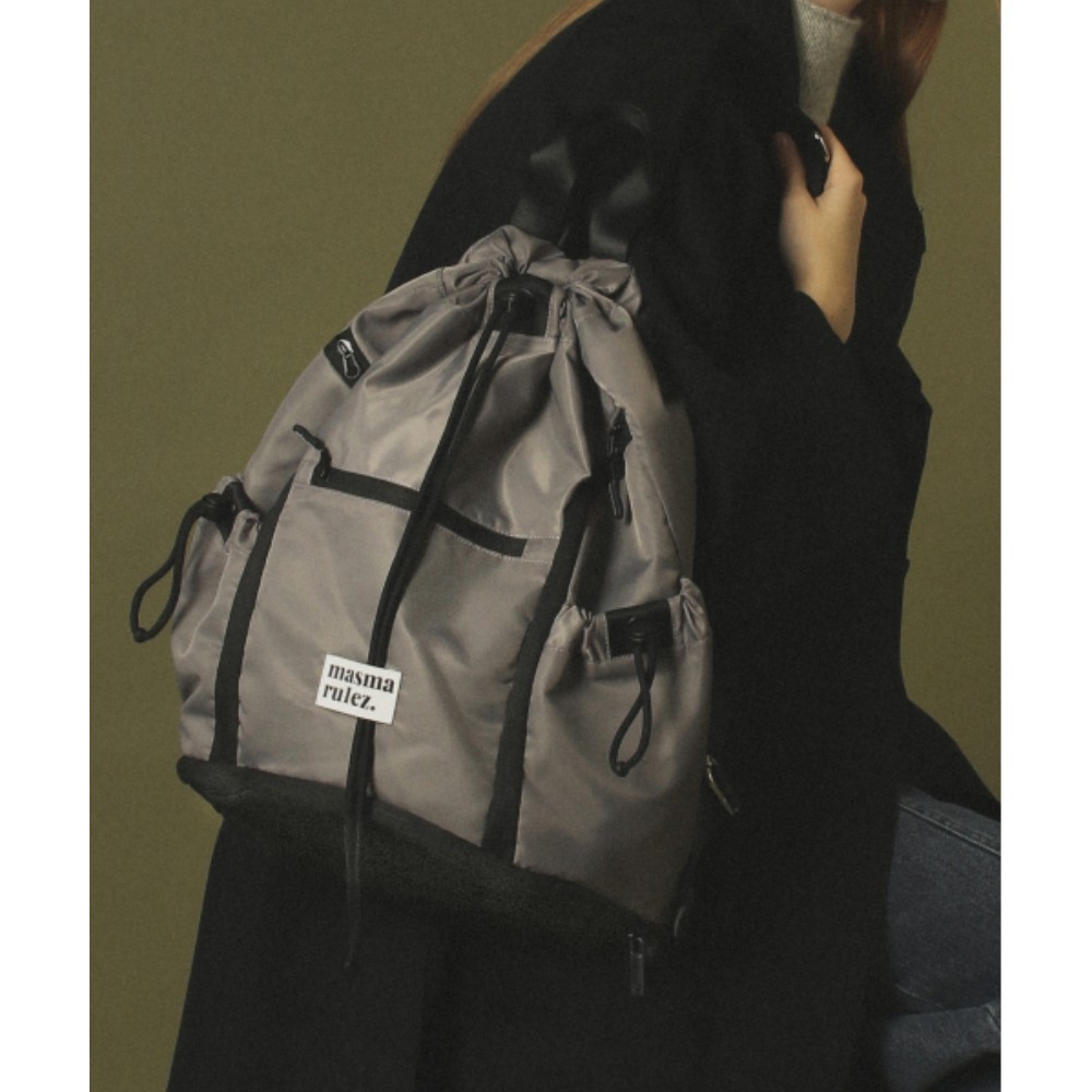★masmarulez★ Zipper string backpack Gray