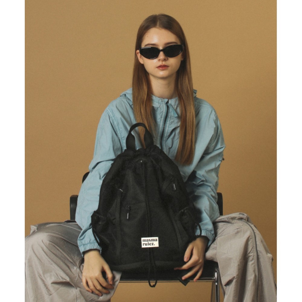 ★masmarulez★ Zipper string backpack Black
