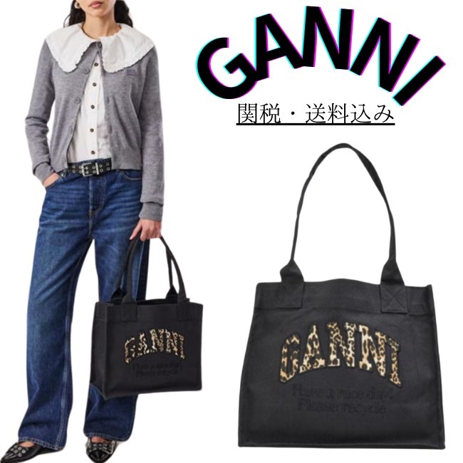 関税・送料込み【GANNI】LARGE キャンバストートバッグ