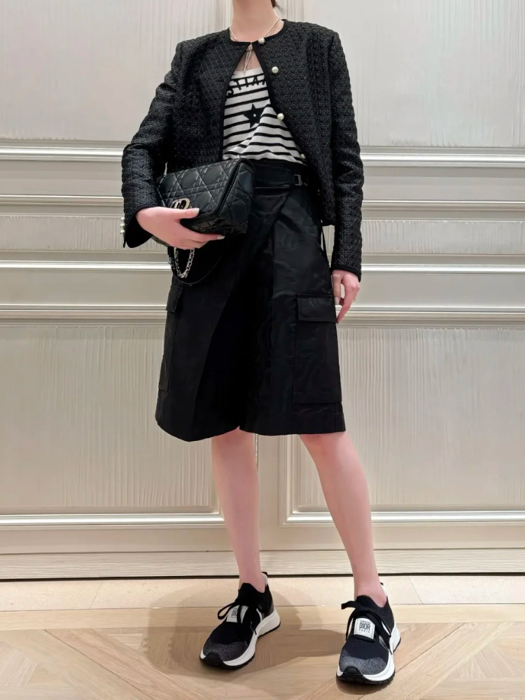 Dior《クロップドジャケット》ブラック マイクロカナージュ 直営