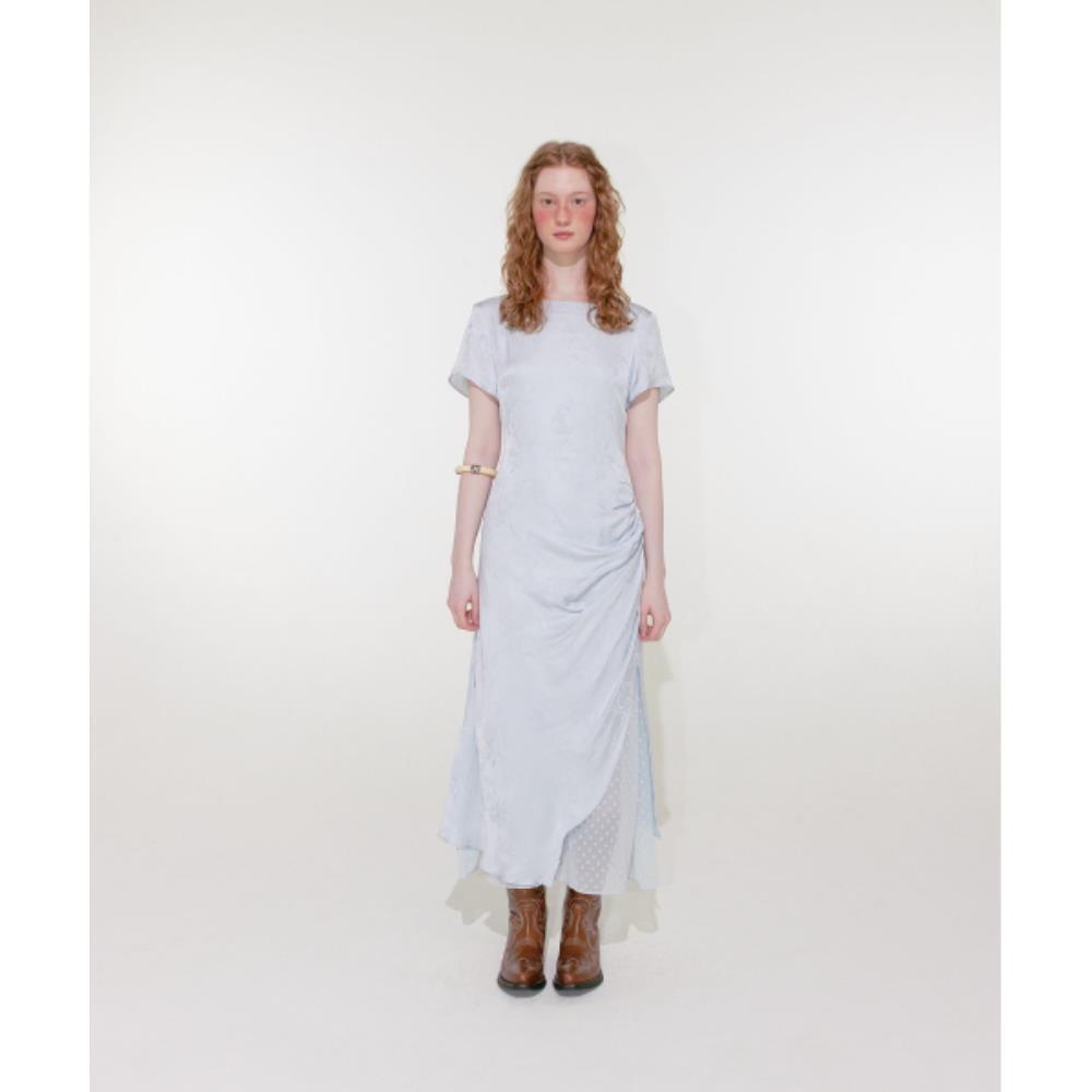 ◆Loulouseoul◆ Drape Half Sleeve Dress Sky