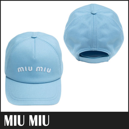 現地価格セール ブルー（青）系 MiuMiu(ミュウミュウ) キャップ