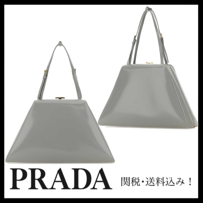 ＊PRADA＊Leather handbag ロゴ スムースレザー ハンドバッグ