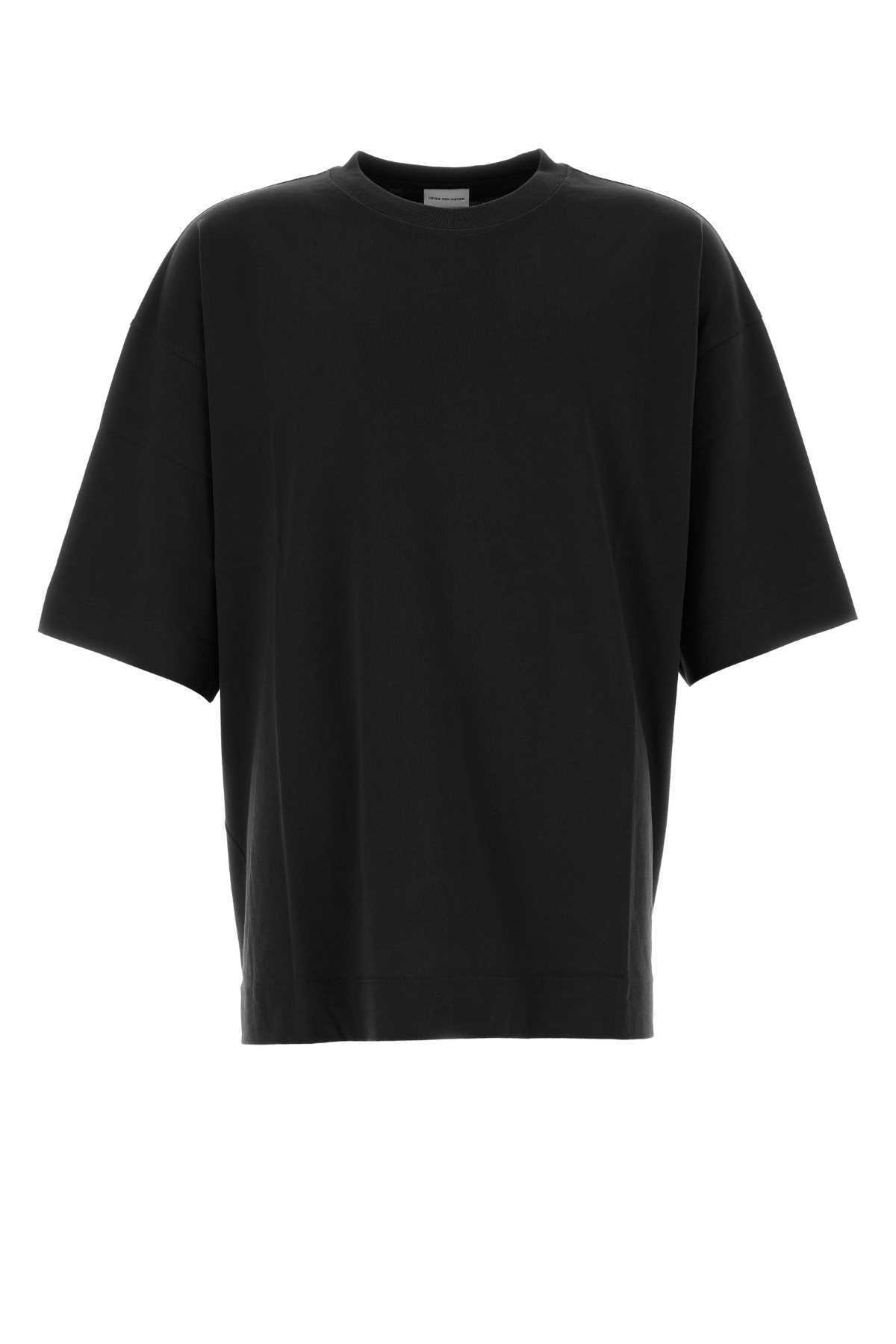 【送料&関税込】Dries Van Noten Black Cotton Hen Oversize T-