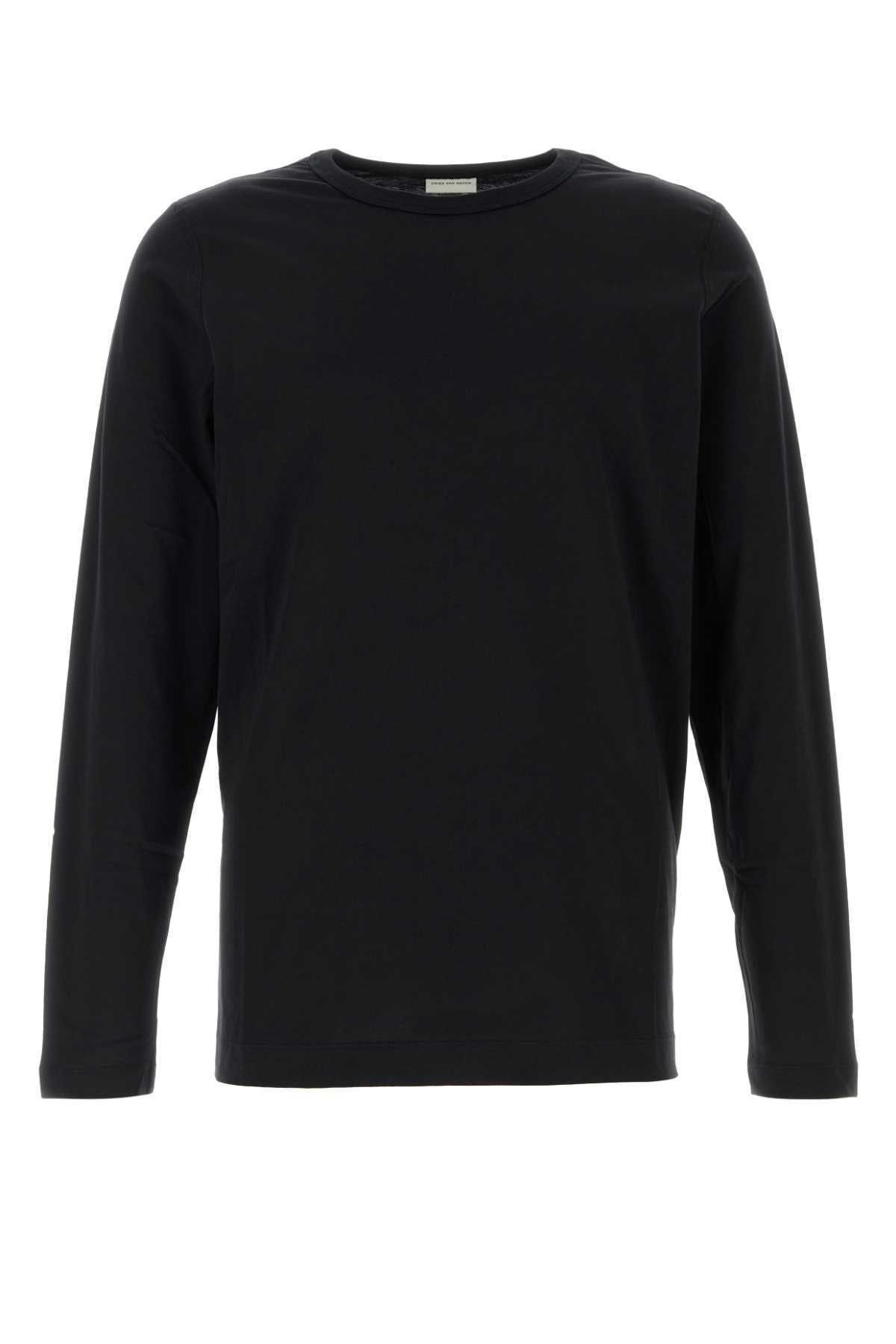 【送料&関税込】Dries Van Noten Black Cotton Hubbot T-shirt