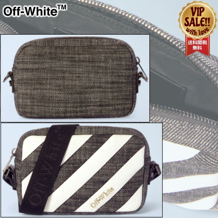 【Off-White】 斜めキルティングカメラクロスボディバッグ