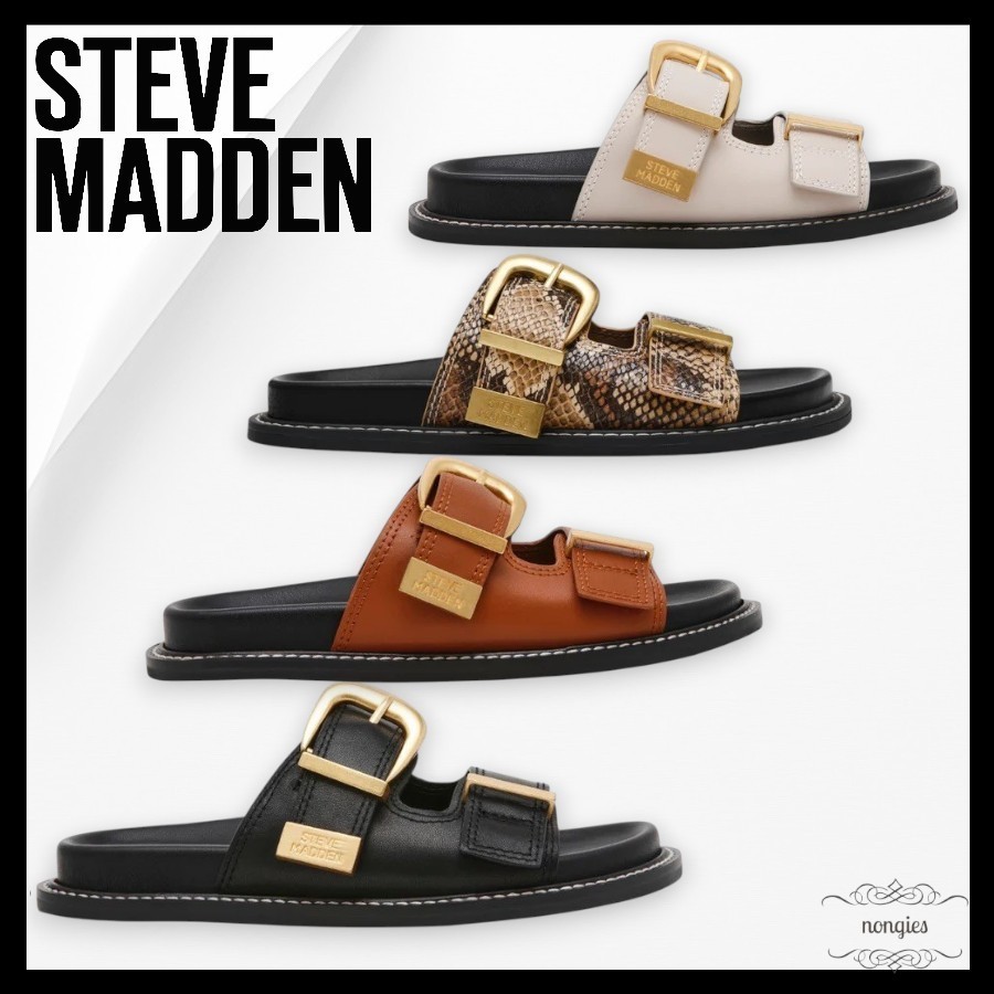 ★STEVE MADDEN★Arch レザーバックル付き サンダル スリッポン