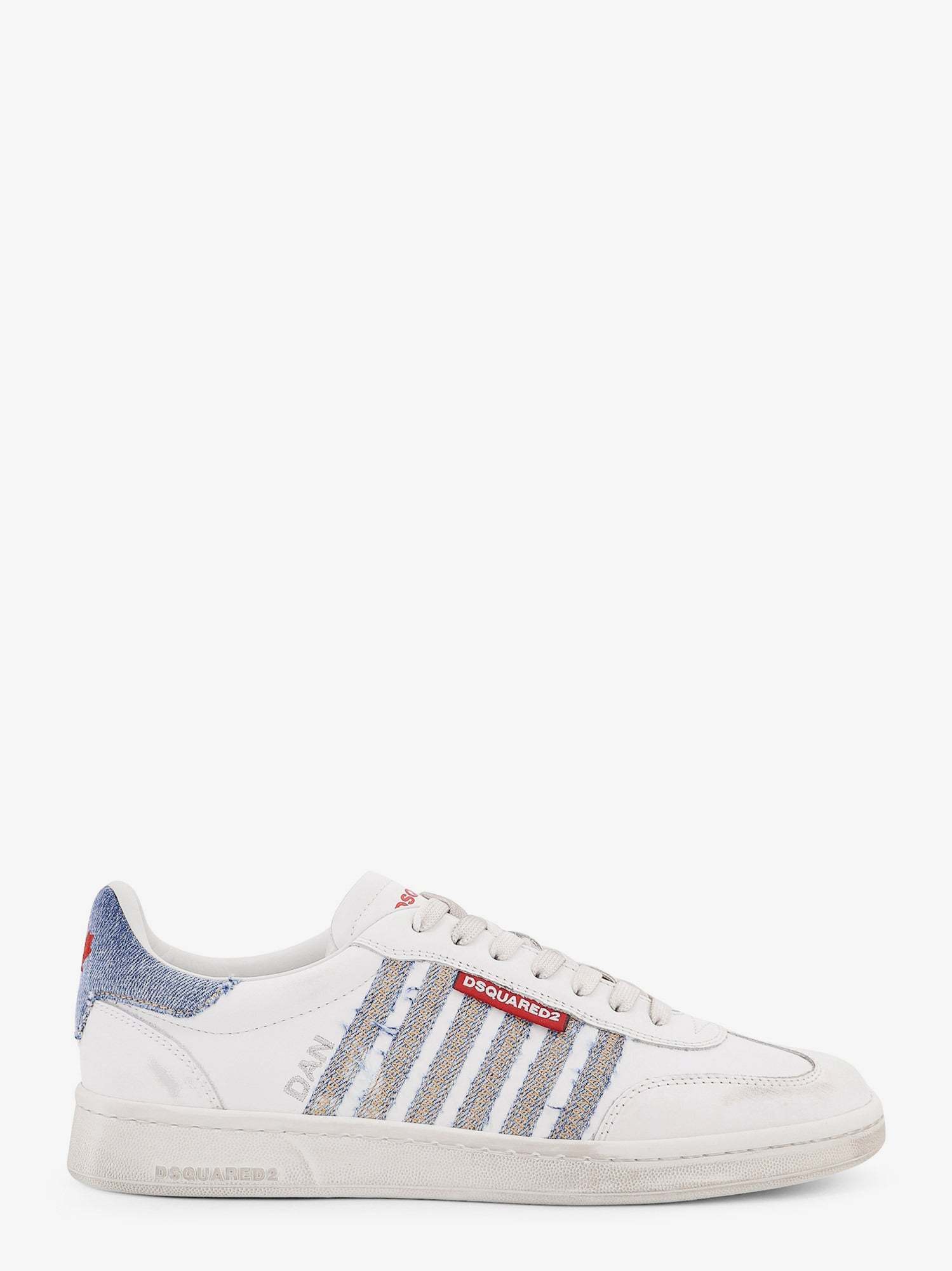 スニーカー DSQUARED2 Low-top leather sneakers with denim profiles