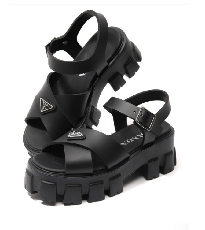 PRADA 25SS 1X382N 3LKK F0002(モノリスラバーサンダル)