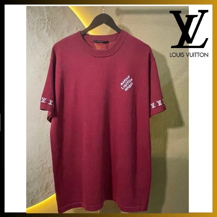 【可愛いポイントロゴ /バーガンディー】Louis Vuitton Tシャツ