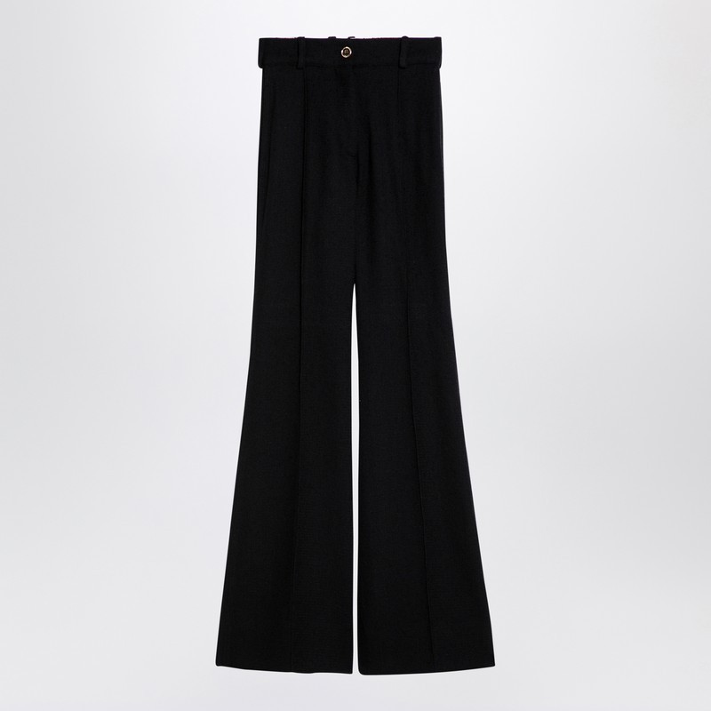 【関税&送料込】Patou Black Wool Blend Bell-Bottom Trousers